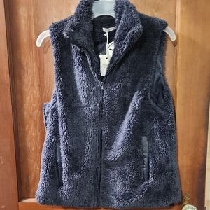 Women's Navy Blue Sherpa Vest